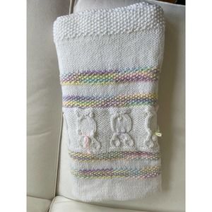 handmade crocheted neutral baby blanket